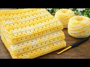 Everyone loves this crochet blanket! Just 2 rows repeat. The pattern is quick and easy.