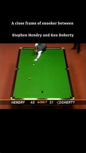 A colose frame of snooker between Stephen Hendry and Kyren Doherty#snookerbattle