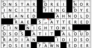 Maupassant's first novel / THU 9-5-13 / 1841 rebellion leader / Titular judge played by Stallone / Lead role in film La Cage aux Folles / TV character who will never speak unless he has something to say / Blind jazz piano virtuoso / Three-time Hart Trophy winner / Return of Jedi battle site /