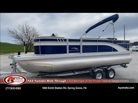 2022 Bennington 20 SXS Pontoon Tritoon w Yamaha 115 SHO F & S Yamaha and Marine
