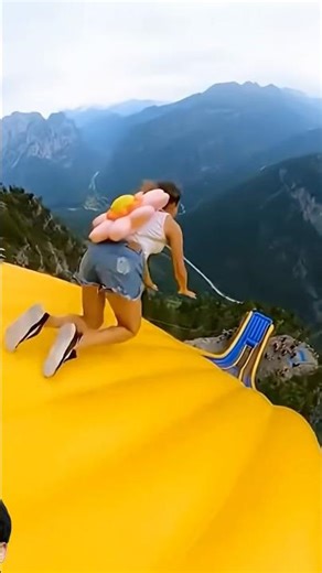 This cliff slide has a secret launch 🔥 #cliff #extreme #shorts