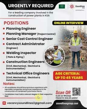 Planning engineer required in KSA Apply now