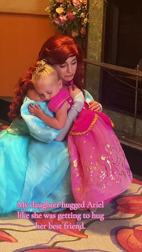 Heartwarming Moment: Daughter's Magical Hug with Ariel at Disneyland