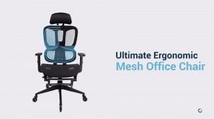 Reclining Ergonomic Office Chair with Footrest, Height Adjustable High-Back Mesh Chair with Lumbar Support, Adjustable Headrest, and Arms with Inline Skate Wheels, Black