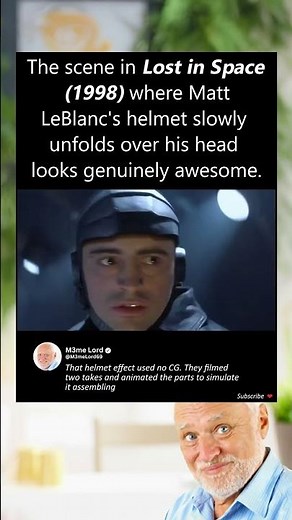 In Lost In Space (1998) Where Matt Leblanc's Helmet Slowly Unfolds Over His Head