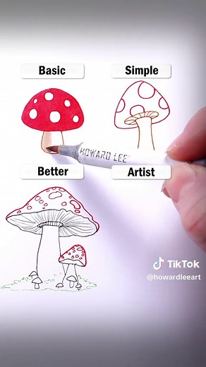 Easy Toadstool Drawing Tutorial | How to Draw Fantasy Toadstools
