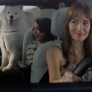 The spacious, three-row Kia EV9. *Vehicle does not include giant white fluffy dog. | Kia America