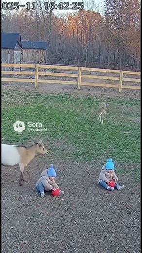 Brave Goat Charges Coyote to Protect Toddler — Unreal Footage!