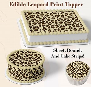 Edible Leopard Print Pattern for Cakes, Cupcakes, Cookies and More! Edible Animal Leopard Print. Sugar Paper Cake Wraps Round Tops. - Etsy