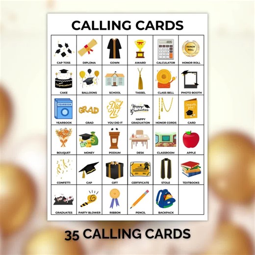 50 Printable Graduation Bingo Cards, Graduation, Graduation Activity, Graduation Bingo Cards, Graduation Party Game, College Graduation Game - Etsy