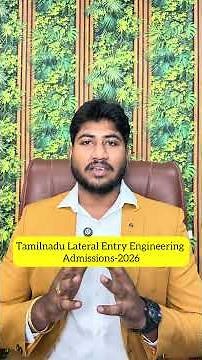 TNLEA-2026|Lateral Entry Engineering Admission Applications Open|Important Dates|Dineshprabhu #tnlea