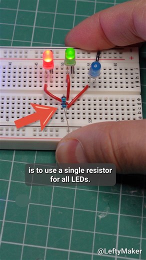 LeftyMaker | A common mistake when wiring LEDs in parallel is to use a single resistor for all LEDs. This may sort of work if the LEDs are matched well,... | Instagram