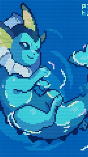 @PixeledBeard on Instagram: "Timelapse from my Vaporeon drawing Who's your favorite Eevelution? Let me know 🫵🏻 it might be the next one #pixelart #pixelartist #pokemon #pixquare #vaporeon"