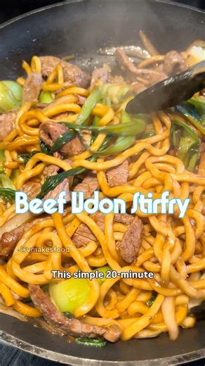 The recipe that carried me through college - Beef Udon Stirfry #beefudon #beef