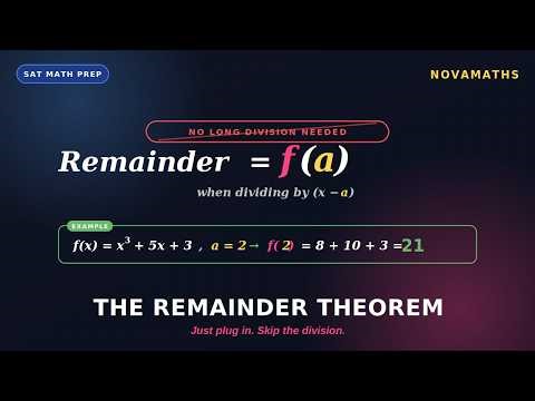 The Remainder Theorem — SAT Math | Find Remainders Without Dividing