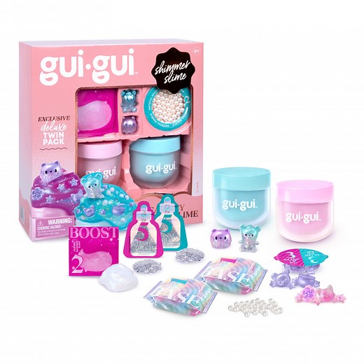 Gui Gui Shimmer Deluxe Duo Pack, 2 Iridescent Slimes, Level up Your Slimes, Ages 6
