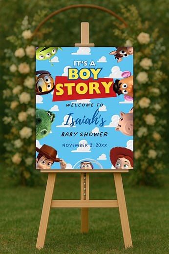 Its a Boy Story Toy Story Baby Shower Welcome Sign Editable Canva Template Custom Printable Digital Personalized Party Sign for Kids - Etsy