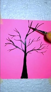Black tree painting #paint #easyart #drawing