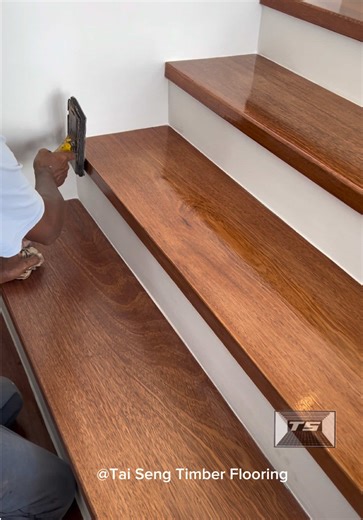 🇲🇾｜Merbau whole piece style staircase #staircase #staircasedesign #homeimprovements #staircasemakeover #merbau