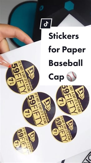 Video on how i make the stickers for this paper baseball cap is up! #paperbaseballcap #cardstockcrafts #cardstock #printablevinyl #cricut #cricutdesignspace #cricutprojects #crafting #tutorial #SillyCrafting #doityourself #diy #giftideas