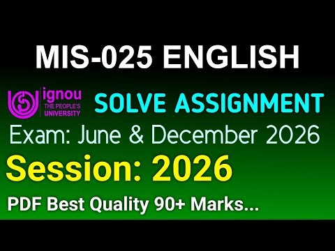 MIS 25 Solved Assignment 2025-26 English, MIS 25 Solved Assignment 25-26, MIS-025 Assignment