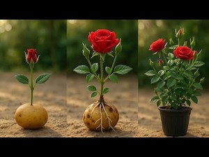 How to propagate Rose 🌹 with potato|| How to grow Rose 🌹 from cuttings!! #gardenscapes #roseplant