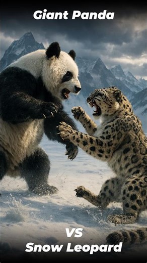 Panda VS Snow Leopard - Who would win? #shortvideo #animals #shorts