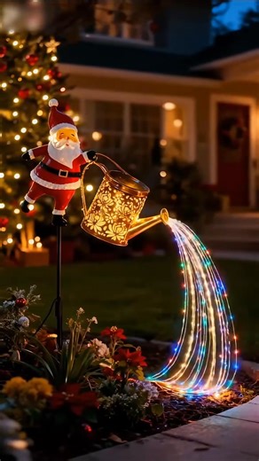 🎄 Light Up Your Holidays with Magic! 🎄 This Christmas, make your yard the envy of the neighborhood with our Christmas Claus Solar Kettle Lights! 🌟 Watch as Santa “pours” a dazzling cascade of colorful LED lights right in your garden! ✨ These charming solar-powered decorations are: ✅ Eco-Friendly & Effortless: No wires, no electricity bills! Just place them in the sun, and they’ll glow brightly at night 🌞💡. ✅ Built to Last: Crafted from waterproof, weather-resistant iron and metal, they stan