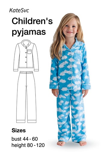 Children's Pajama Pattern With a Collar/step-by-step Instructions/simple Pattern/pdf Format/sizes 80-86, 98-104 - Etsy