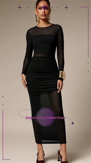 Elegant Long Sleeve Dress, High Waist Design, Perfect for Parties & Casual Wear, Stylish Women’s Clothing, Ideal for Everyday Use