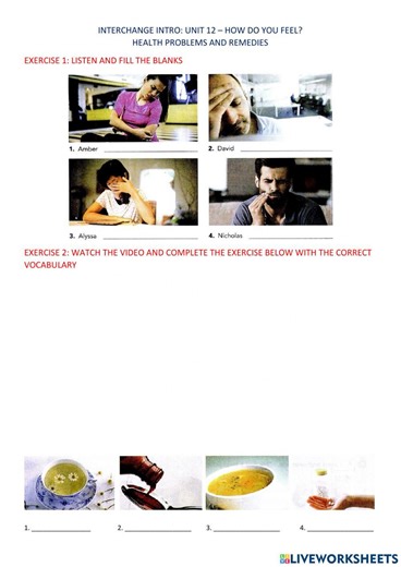 Health Problems and Remedies worksheet