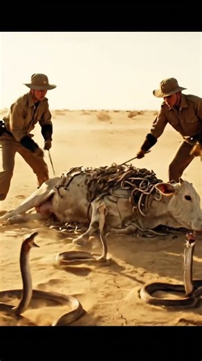 cow covered in giant snake saved by Rescue Team #humanity #cow #animals #rescueanimals