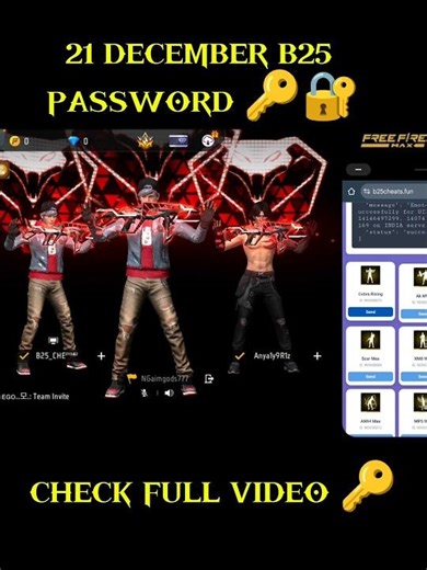 TODAY B25 CHEATS. PASSWORD💯 21 December New Secret Code Free Fire EmoteWebsite#new#today#viralshorts