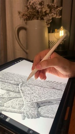 Drawing with cross hatching technique