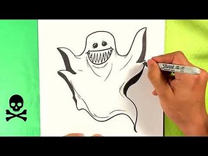 EASY How to Draw EVIL GHOST - Halloween Drawings