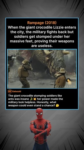 Giant Crocodile Stomps Soldiers.