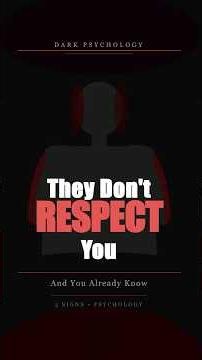3 Signs Someone Secretly Doesn't Respect You (Dark Psychology) #manipulation
