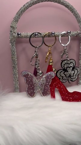 Bling Butterfly, Red High Heel, Clover Keychains/bag Charms 3-piece Bundle - Etsy