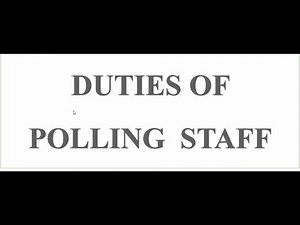Duties of Polling staff PO, P1, P2 and P3