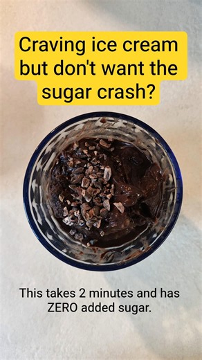2-Minute Sugar-Free Chocolate Ice Cream 🍌🍫 #healthyfood #guiltfree #sugarfree #chocolateicecream