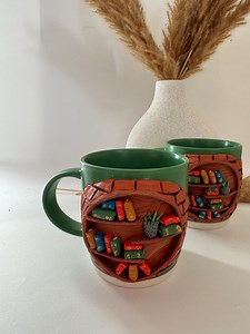 Polymer Clay Mug Brick Wall Library - Etsy Canada