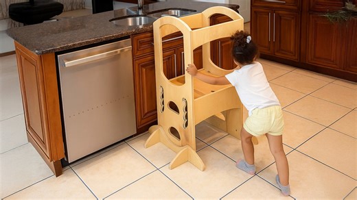 Building an adjustable learning tower for kids!