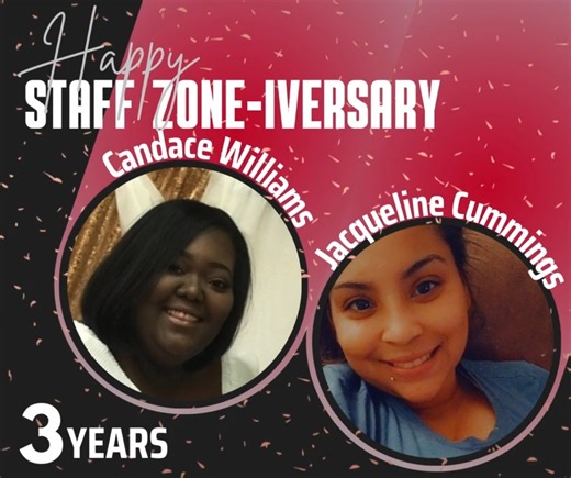 Join us in recognizing two incredible team members for their dedication and hard work: 👏 Candy Williams, Office Manager in Huntsville, has spent the past three years keeping everything running smoothly with top-notch organizational skills. 💼 Jacqueline Cummings, Credit and Collections Specialist in Atlanta, marks three years of ensuring financial accuracy and stability—your attention to detail makes a big impact! Thank you both for your commitment to Staff Zone’s success! #StaffZoneStrong #Off