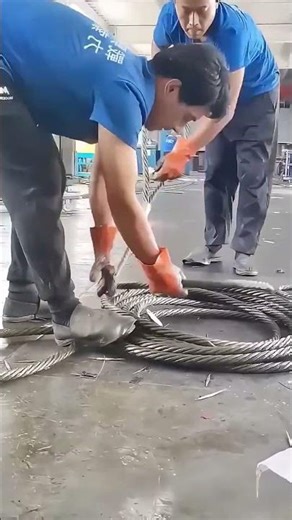 Coiling process of steel wire ropes