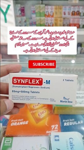 Table Synflex M | Sumatriptan + Naproxen Sodium | Migraine pain | Headache