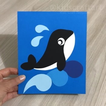 2D Shape Killer Whale Orca Craft Ocean Habitat Animal Under the Sea Life