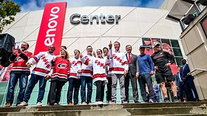9.1K views · 77 reactions | One of NC's most iconic arenas is now also one of the smartest. Thousands of excited employees and local figures gathered to celebrate the unveiling of the Lenovo Center as the newly-named home of the Carolina Hurricanes and NC State Wolfpack. Learn more at https://lnv.gy/4eXaiuL. | Lenovo | Facebook