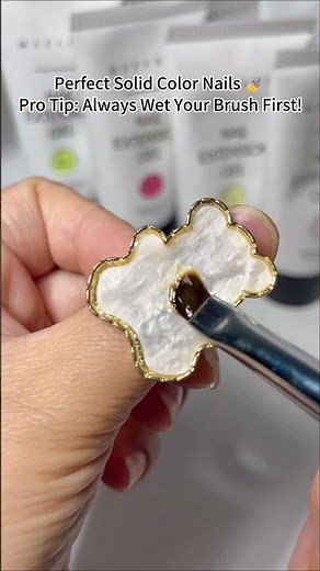 Perfect Solid Color Nails 💅 Pro Tip: Always Wet Your Brush First! | Nail Hack Tutorial