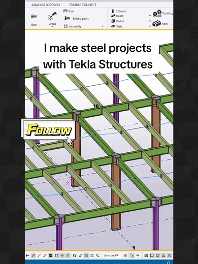 Steel structure buildings are very popular in recent years, and I like to use Tekla to build all kinds of steel structures.#design #fyp #diy #steel #beam #column #rebar #connection #construction #constructiontips #steelbuilding #connect #build#building#steelstructure #tekla #builder