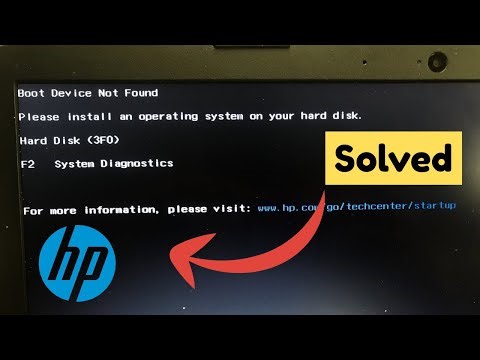 Boot Device Not Found Hard Disk - 3F0 HP Laptop